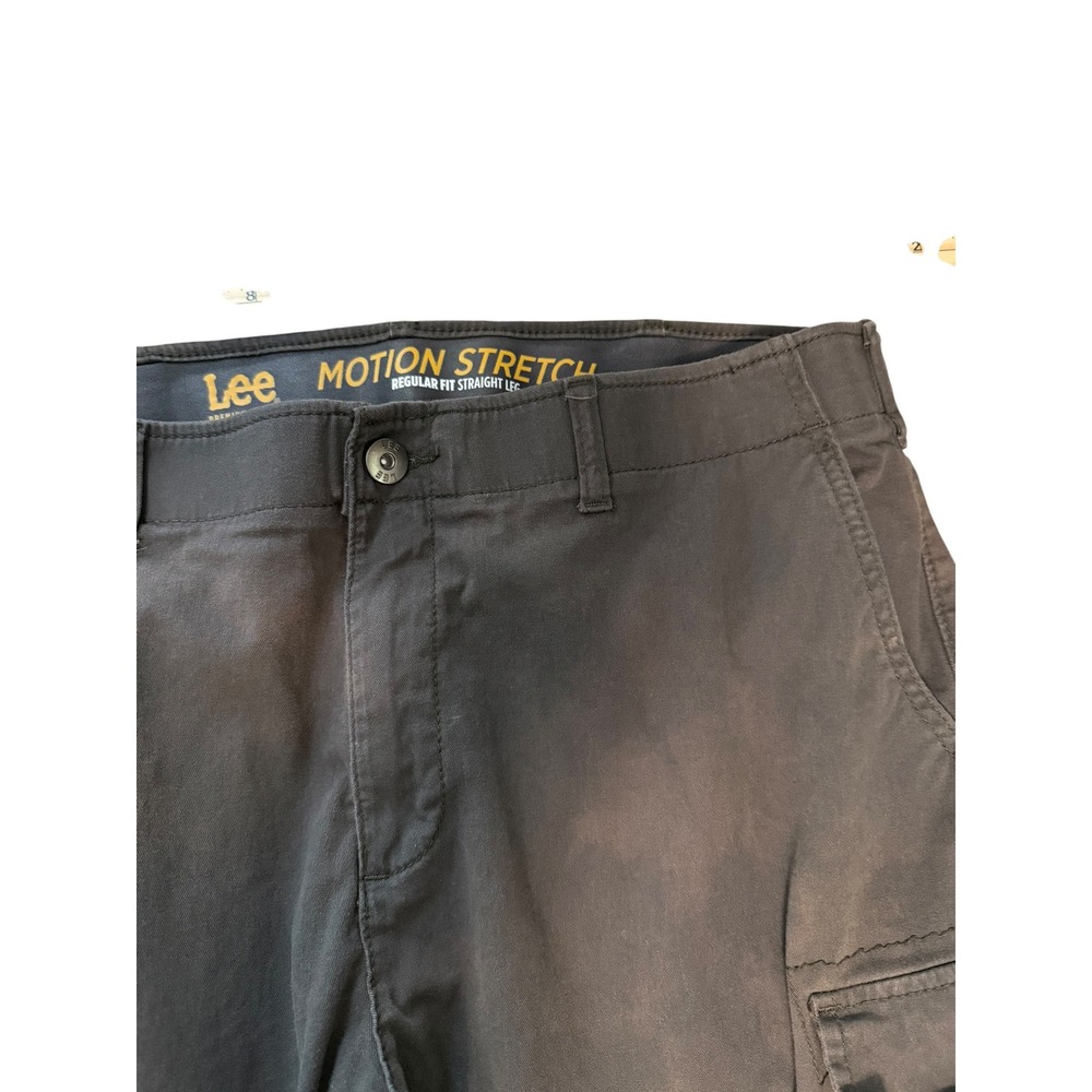 Lee Motion Stretch Cargo Pants Mens 40x29 Regular Fit Straight Leg Gray Cotton